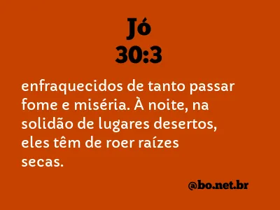 Jó 30:3 NTLH