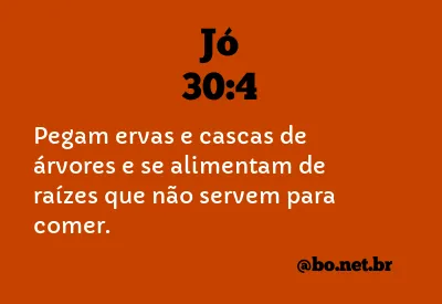 Jó 30:4 NTLH