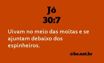 Jó 30:7 NTLH