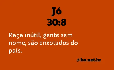 Jó 30:8 NTLH