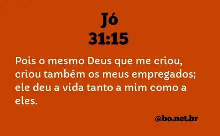 Jó 31:15 NTLH