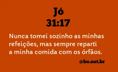 Jó 31:17 NTLH