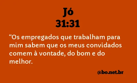 Jó 31:31 NTLH