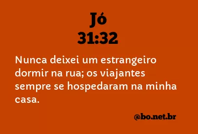 Jó 31:32 NTLH