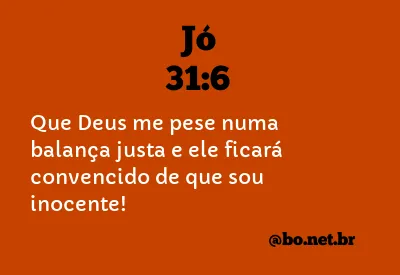 Jó 31:6 NTLH