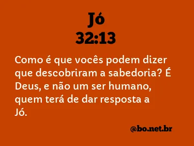 Jó 32:13 NTLH