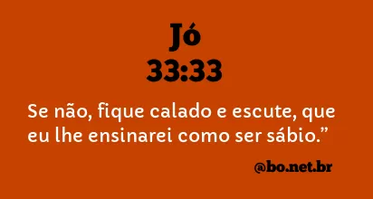 Jó 33:33 NTLH