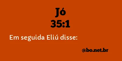 Jó 35:1 NTLH