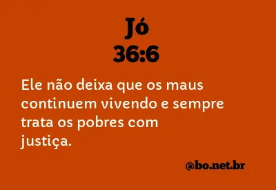 Jó 36:6 NTLH