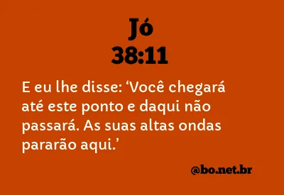 Jó 38:11 NTLH