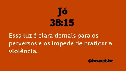 Jó 38:15 NTLH