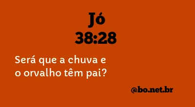 Jó 38:28 NTLH