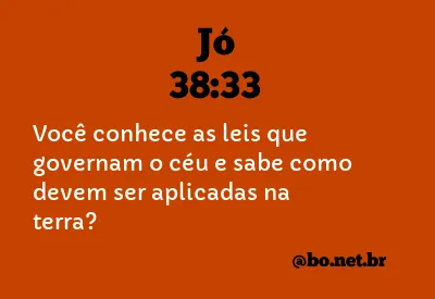 Jó 38:33 NTLH