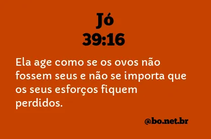 Jó 39:16 NTLH