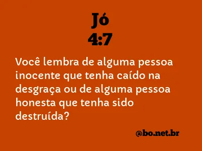 Jó 4:7 NTLH