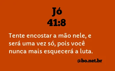 Jó 41:8 NTLH