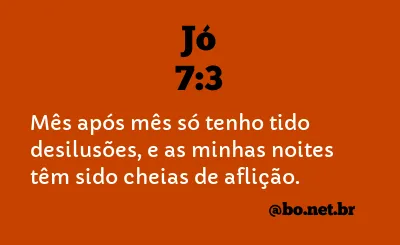 Jó 7:3 NTLH