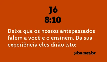 Jó 8:10 NTLH