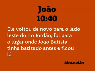 João 10:40 NTLH