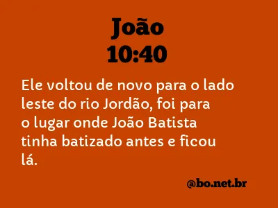 João 10:40 NTLH