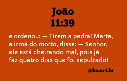 João 11:39 NTLH