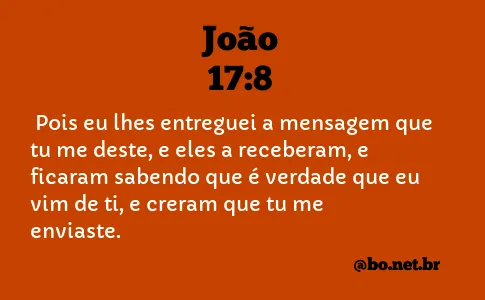 João 17:8 NTLH