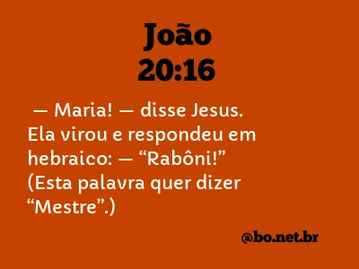 João 20:16 NTLH