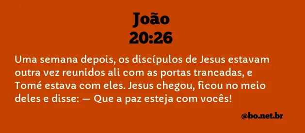 João 20:26 NTLH