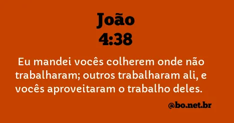 João 4:38 NTLH