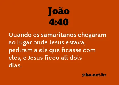 João 4:40 NTLH