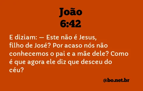 João 6:42 NTLH