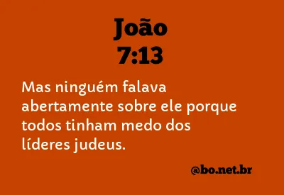 João 7:13 NTLH