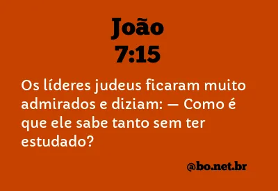 João 7:15 NTLH