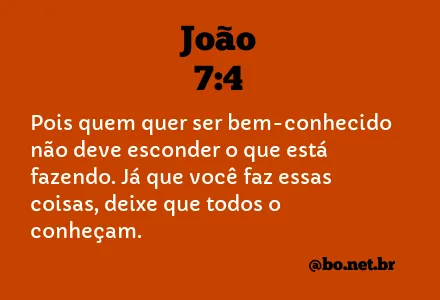 João 7:4 NTLH