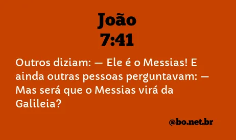 João 7:41 NTLH