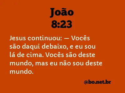 João 8:23 NTLH