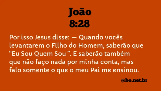 João 8:28 NTLH