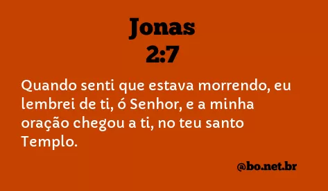 Jonas 2:7 NTLH