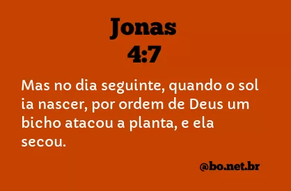Jonas 4:7 NTLH