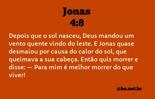 Jonas 4:8 NTLH