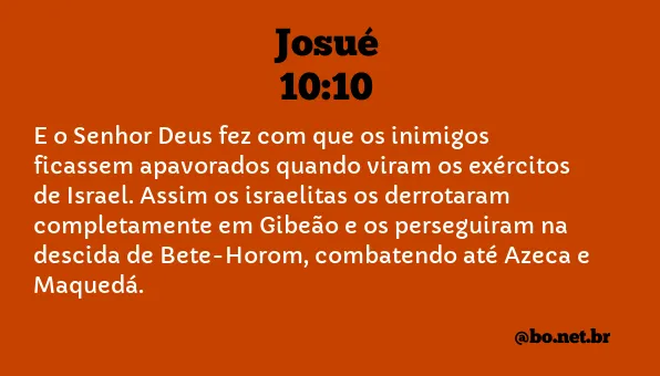 Josué 10:10 NTLH