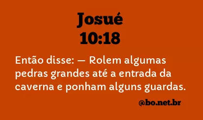 Josué 10:18 NTLH