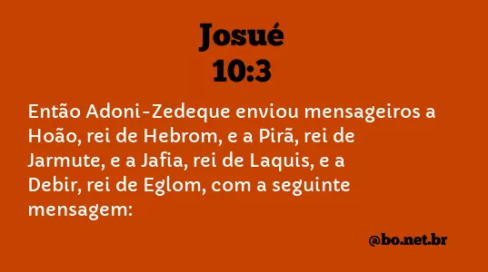 Josué 10:3 NTLH
