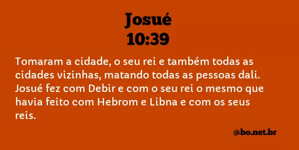 Josué 10:39 NTLH