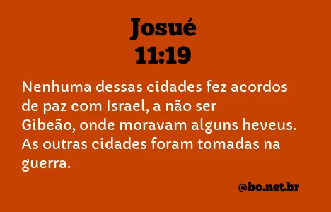 Josué 11:19 NTLH