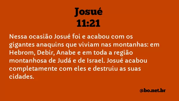 Josué 11:21 NTLH