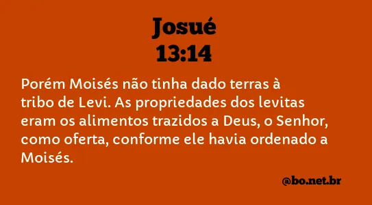 Josué 13:14 NTLH