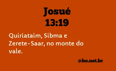 Josué 13:19 NTLH