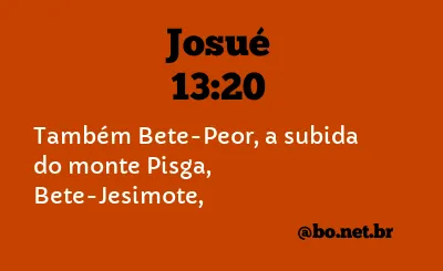 Josué 13:20 NTLH