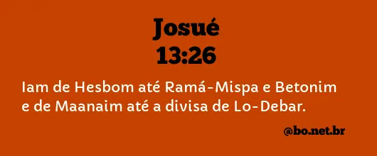 Josué 13:26 NTLH